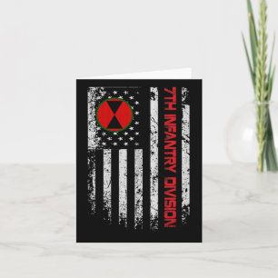 Carte 7e division d'infanterie Drapeau Vintage Usa Ve mi
