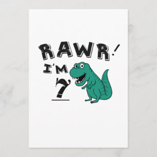 Carte 7ème Cadeau de dinosaure d'anniversaire pour les