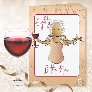 Carte 80 et Fabulous Female Cartoon Rose Gold Anniversai