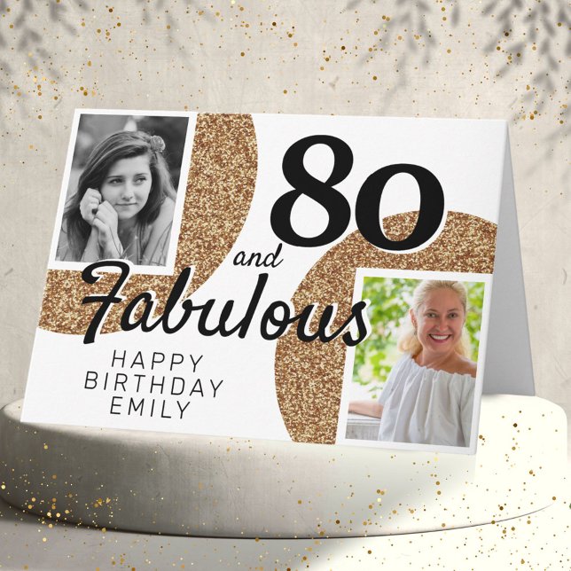 Carte 80 et Fabulous Gold Parties scintillant 2 Photo 80 (Créateur téléchargé)