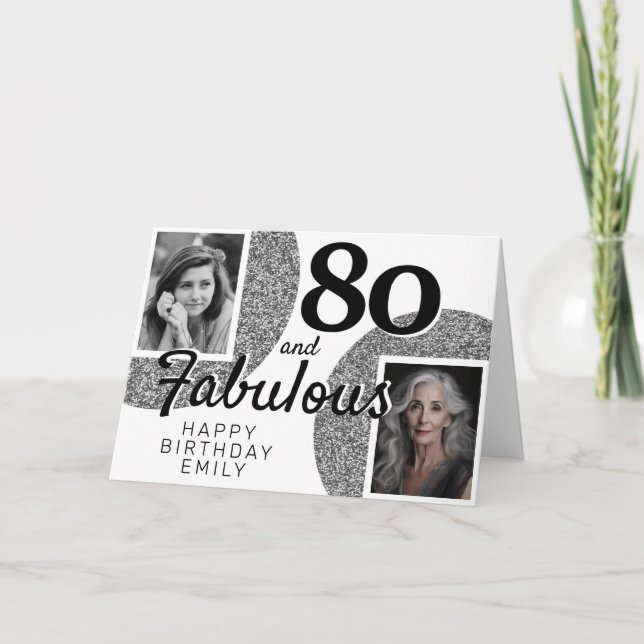Carte 80 et Fabulous Silver Parties scintillant 2 Photo  (Devant)