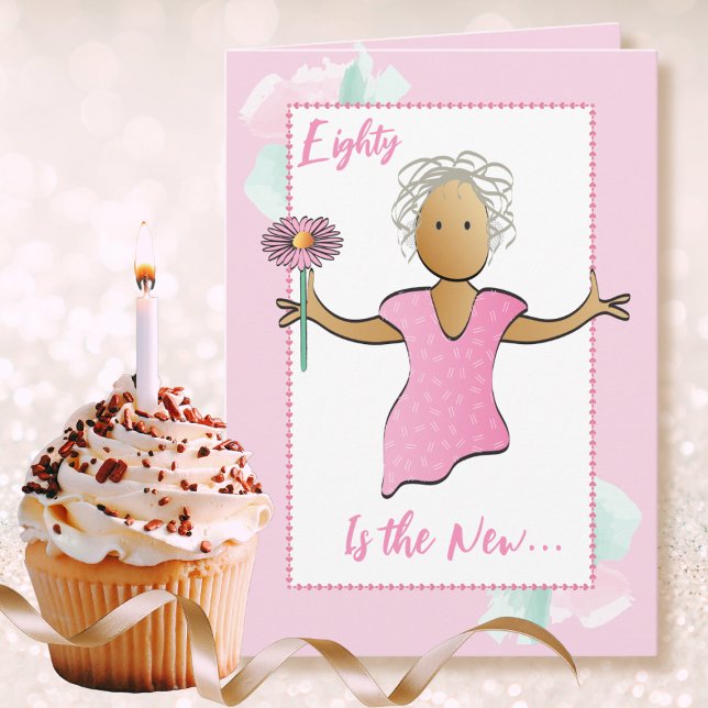 Carte 80 et Fabulous Sweet Ethnic Cartoon Anniversaire (Créateur téléchargé)