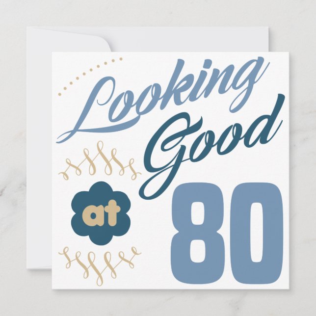 Carte 80e anniversaire à l'air bon (Devant)