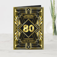 80e anniversaire Art Déco Gold Black Great Gatsby