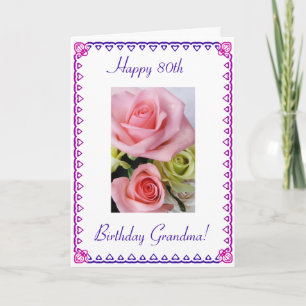 Carte 80e anniversaire de grand-mère
