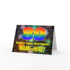 80e anniversaire : Feu d'artifice festif amusant e