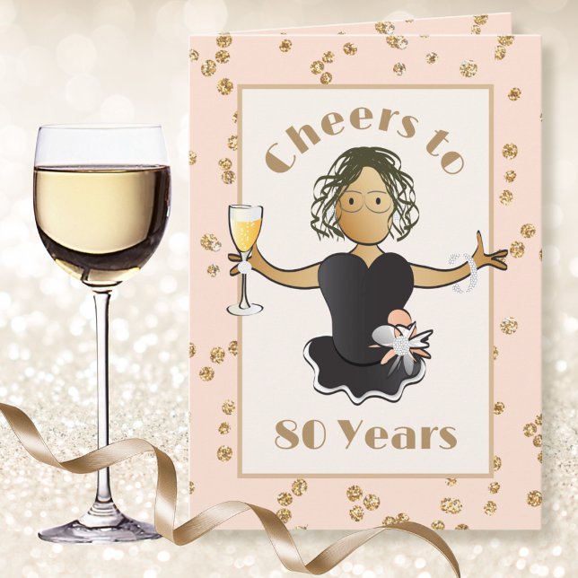 Carte 80e anniversaire mignon Cheers à 80 Étincelle (Créateur téléchargé)