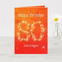 80e anniversaire - Numéro d'étoile Red Orange Glow