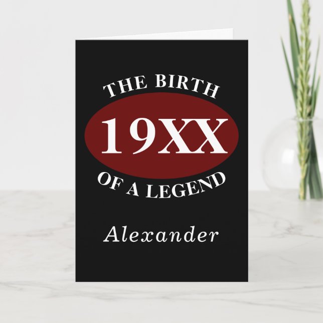 Carte 80e anniversaire personnalisé Naissance d'une lége (Devant)