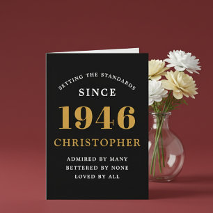 Carte 80e anniversaire personnalisé Né en 1946 Vintage N
