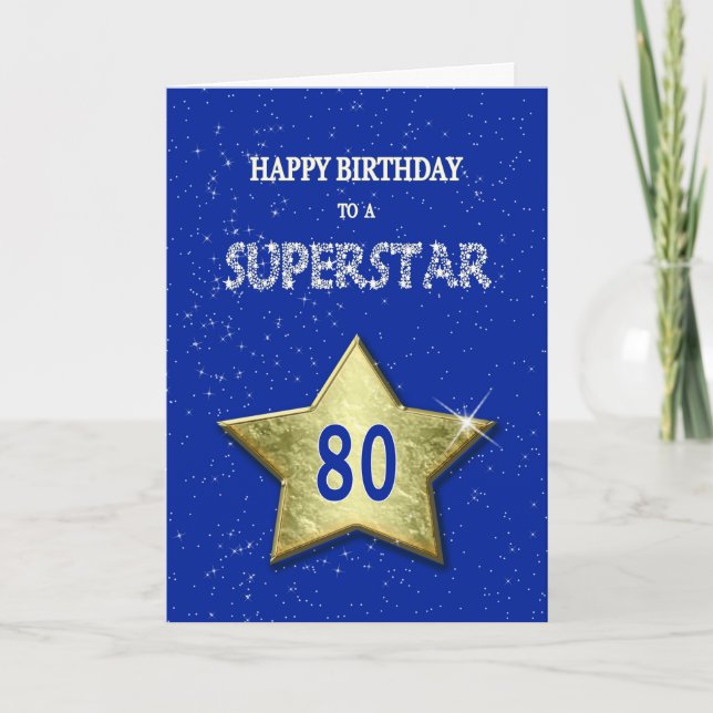 Carte 80e anniversaire pour une Superstar (Devant)