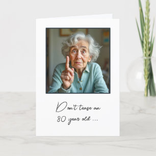 Carte 80e anniversaire Vielle dame Amusant