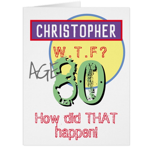 Carte 80e anniversaire - WTF Design (Devant)