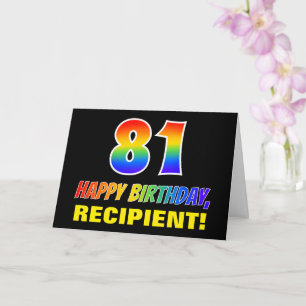 Carte 81e anniversaire : Bold, amusant, simple, arc-en-c