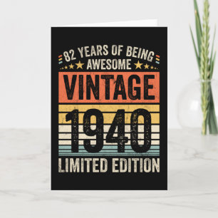 Carte 82 Ans d'être Génial Vintage 1940