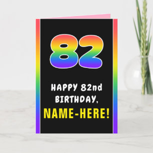 Carte 82e anniversaire : Arc-en-ciel coloré # 82, Nom pe