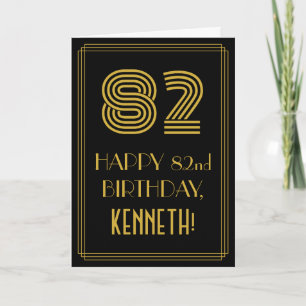 Carte 82e anniversaire : Art Déco Inspiré Look "82" & No