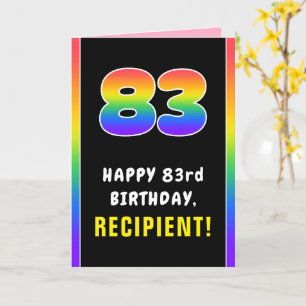 Carte 83e anniversaire : Arc-en-ciel coloré # 83, Nom pe