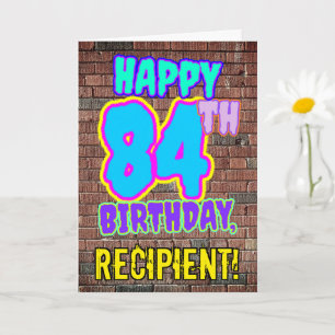 Carte 84e anniversaire - Amusant, Graffiti urbain inspir