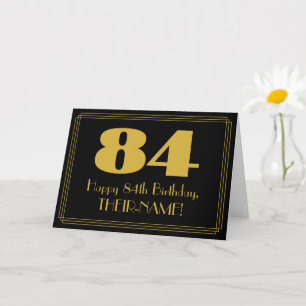 Carte 84e anniversaire : Art Déco Inspiré Look "84" & No