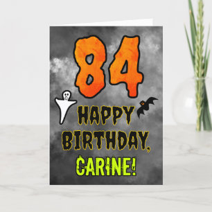 Carte 84e anniversaire : Eerie Halloween Thème + Nom per