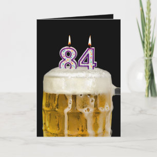 Carte 84th Birthday Bière sur noir