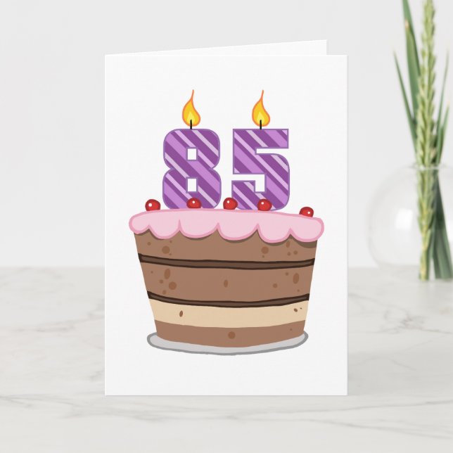Carte 85 ans sur le gâteau d'anniversaire (Devant)