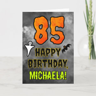 Carte 85e anniversaire : Eerie Halloween Thème + Nom per