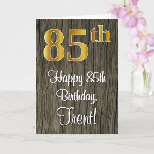 Carte 85e anniversaire : Elégant look d'or Faux #, Faux 
