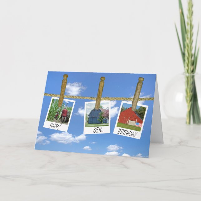 Carte 85e Anniversaire Granges Et Captures De Tracteurs (Devant)