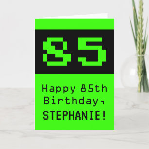 Carte 85e anniversaire : Nerdy / Geeky Style "85" et nom