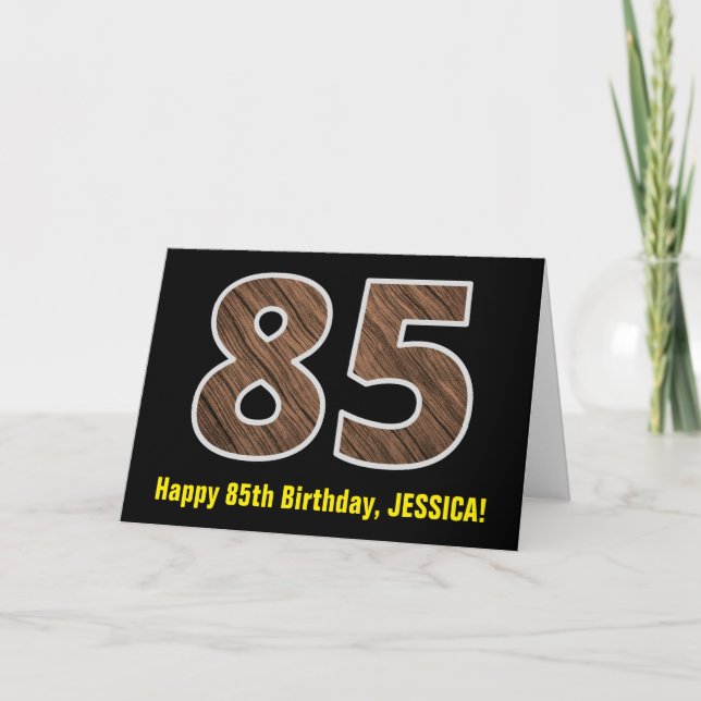 Carte 85e anniversaire : Nom + Faux Motif de grains de b (Devant)