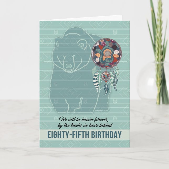 Carte 85e anniversaire Ours amérindien (Devant)