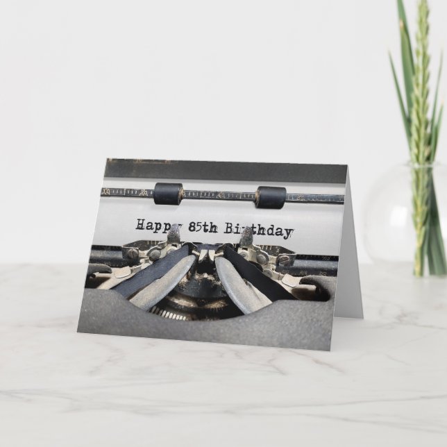 Carte 85e anniversaire Retro Typewriter (Devant)
