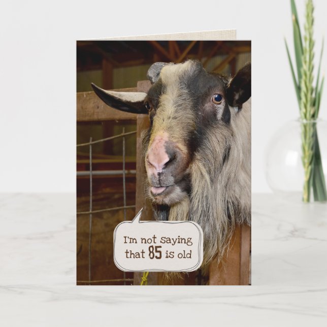 Carte 85e anniversaire Vielle chèvre (Devant)
