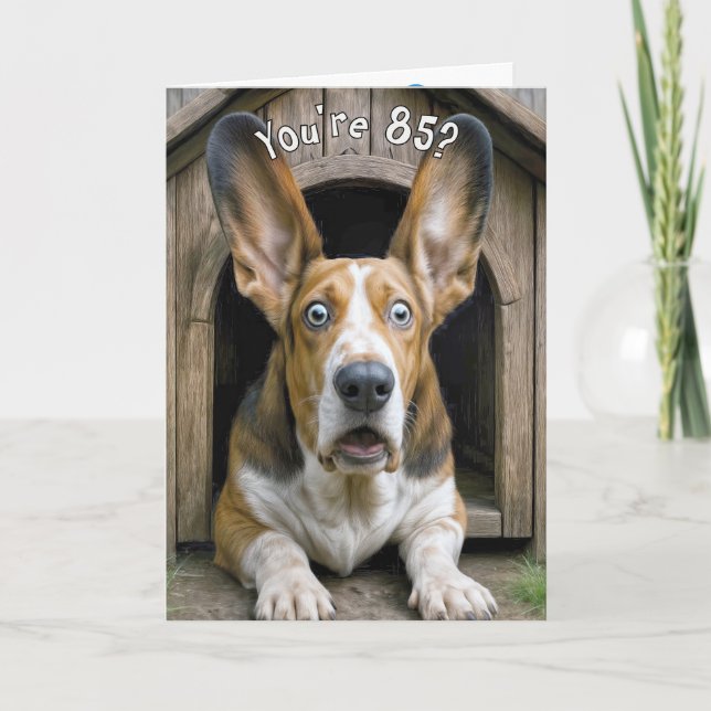 Carte 85th Birthday Humor with Basset Hound  (Devant)