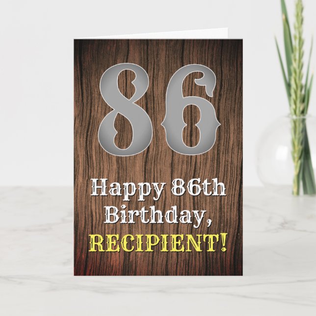 Carte 86e anniversaire : Pays inspiré par l'Ouest Look,  (Devant)