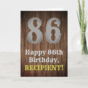Carte 86e anniversaire : Pays inspiré par l'Ouest Look, 