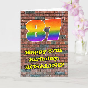 Carte 87e anniversaire : Arc en ciel inspiré par les gra