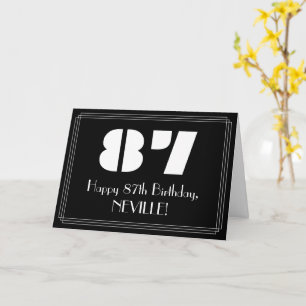 Carte 87e anniversaire : Art Déco Inspiré Look "87" & No