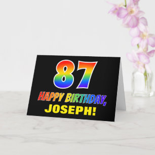 Carte 87e anniversaire : Bold, amusant, simple, arc-en-c