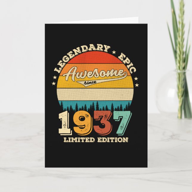 Carte 88 Ans Anniversaire 1937 Magnifique 88e anniversai (Devant)