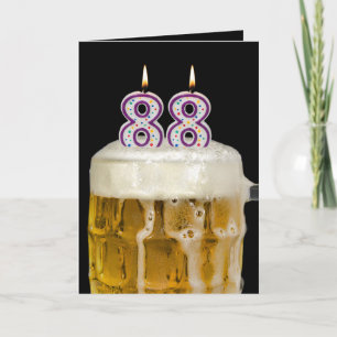 Carte 88e Anniversaire Bière en noir