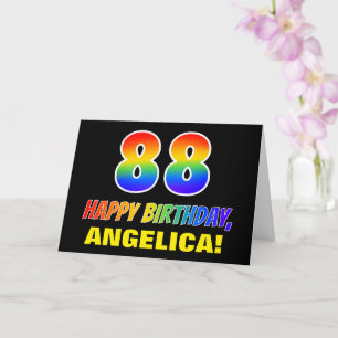 Carte 88e anniversaire : Bold, amusant, simple, arc-en-c