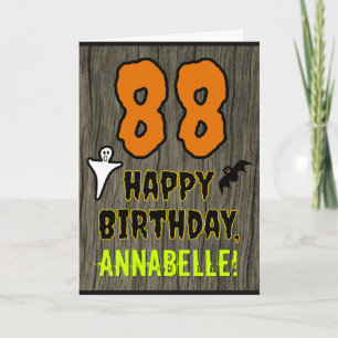 Carte 88e anniversaire : Thème d'Halloween Éffrayant, No
