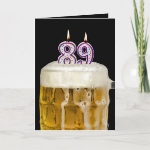 Carte 89e Anniversaire Bière en noir