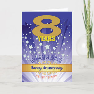 Carte 8 Ans d'Anniversaire de Récupération Chiffre Gras