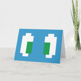 Carte 8 Bits Pixel Manga Yeux verts