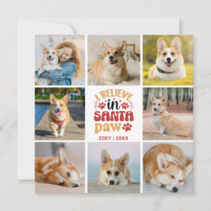 Carte 8 Photo Collage Pet Je Crois En Père Noël Paw Card
