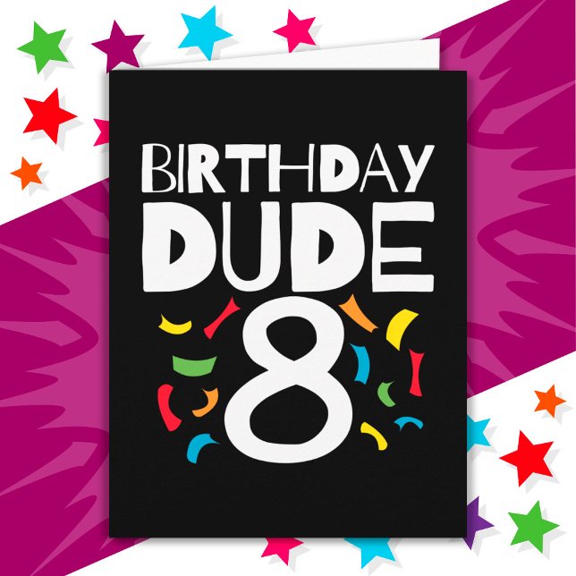 Carte 8e anniversaire 8 ans fête des garçons Anniversair (Créateur téléchargé)